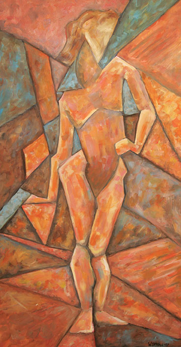 cubist lady oil on canvas