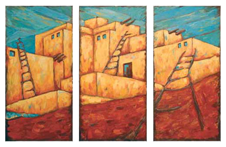 hopi triptych, oil on canvas